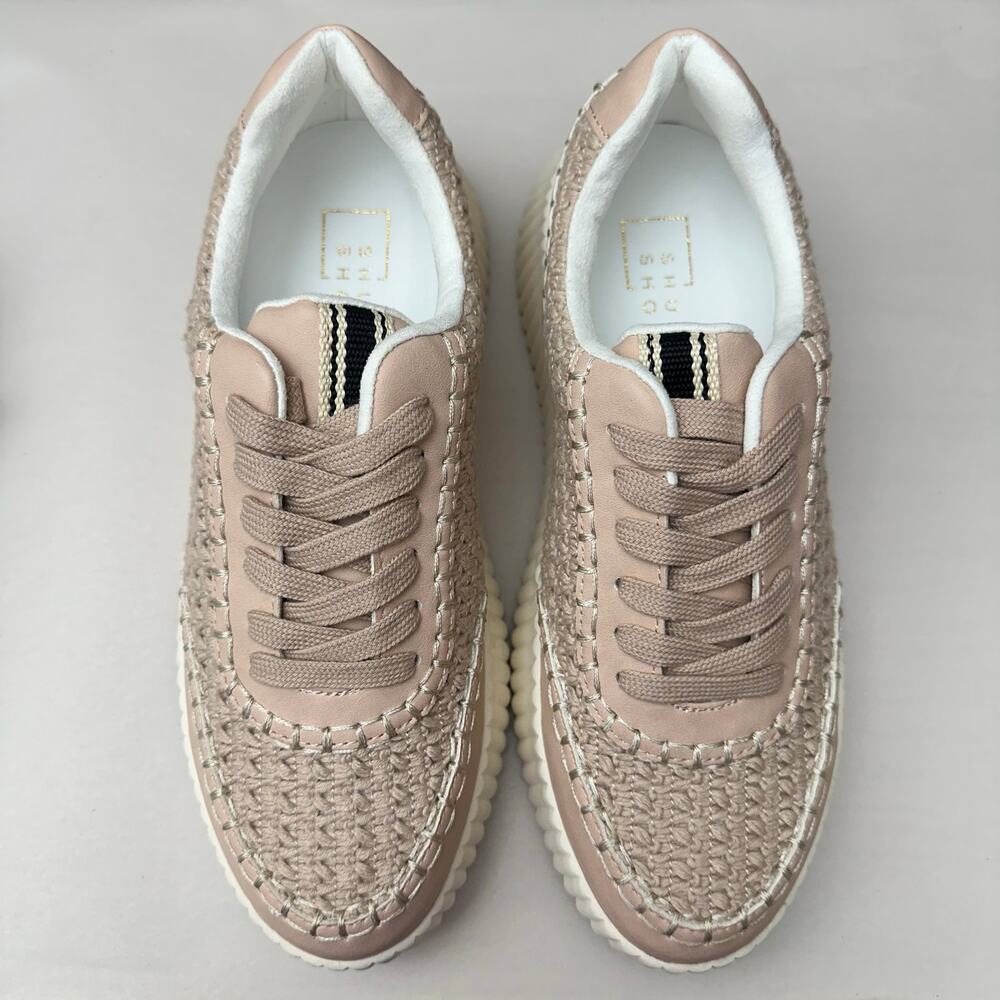 Shu Shop Selina Chunky Ribbed Sole Knit Sneakers Blush Pink Mauve Low Top 8.5